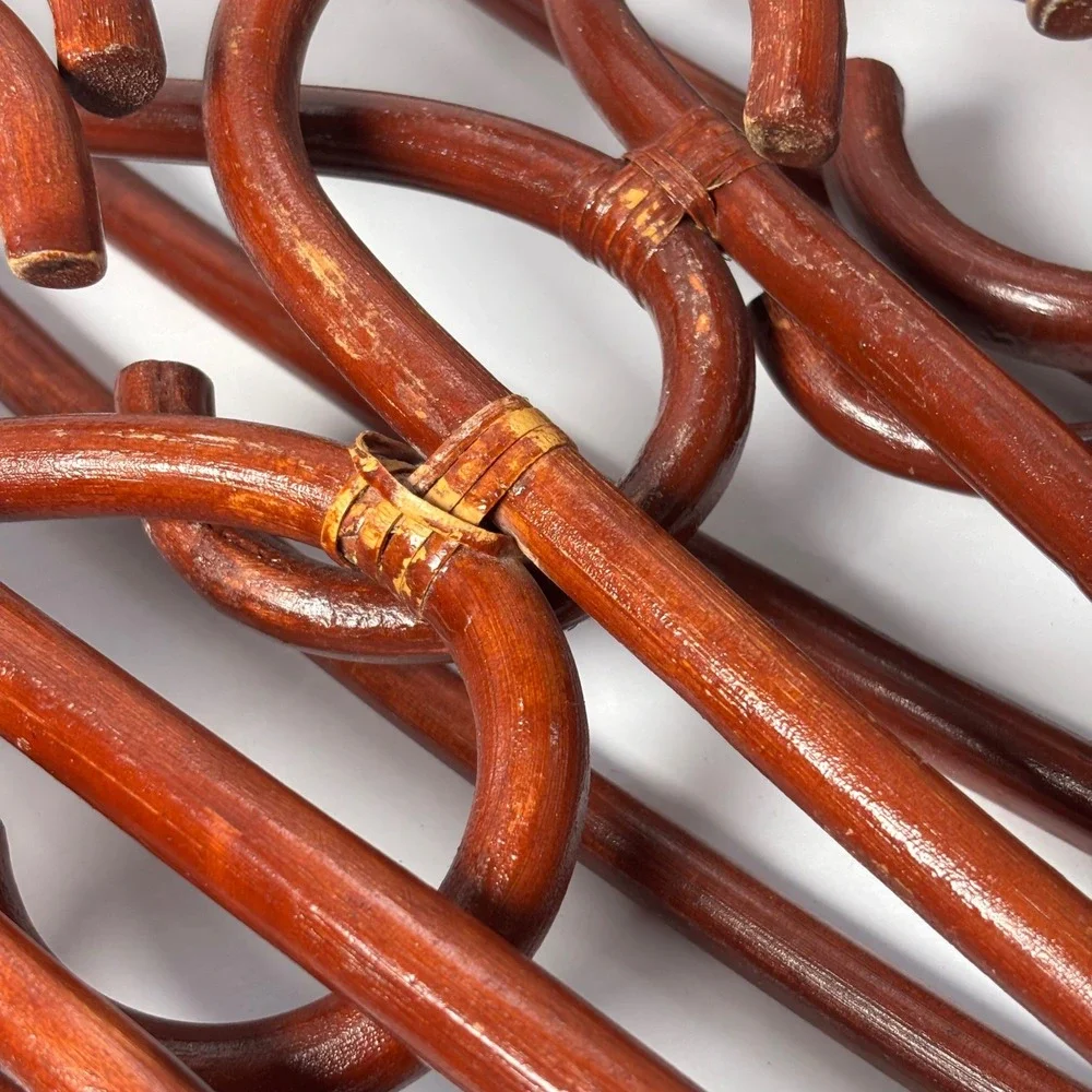 Vintage Rattan Hangers Set of 8 Brown Mahogany Boho MCM Philippines